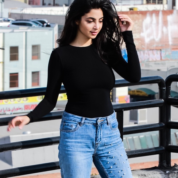 Black Long Sleeve Bodysuit - Picture 3 of 6